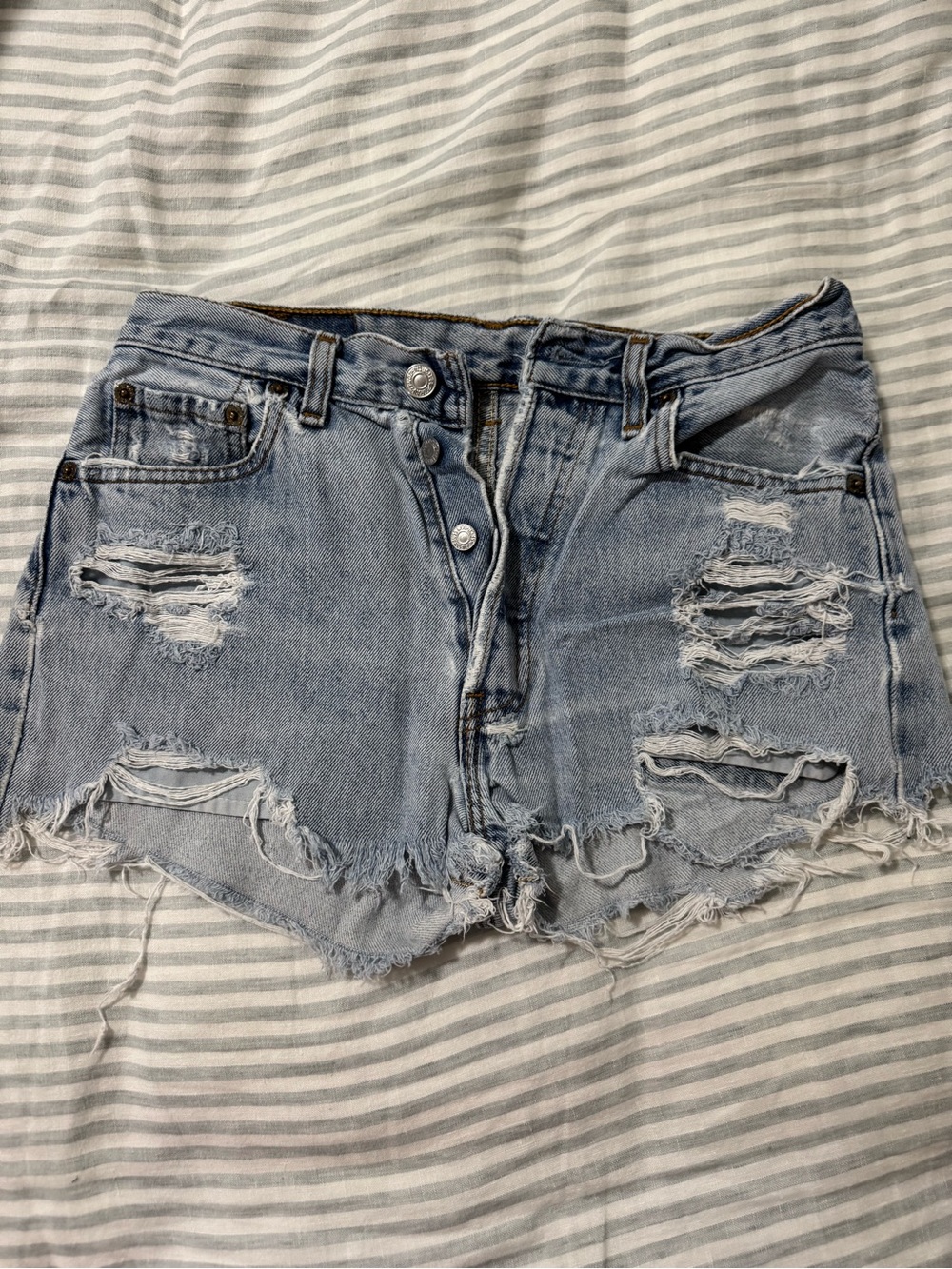 Levi's 501 distressed cut off shorts